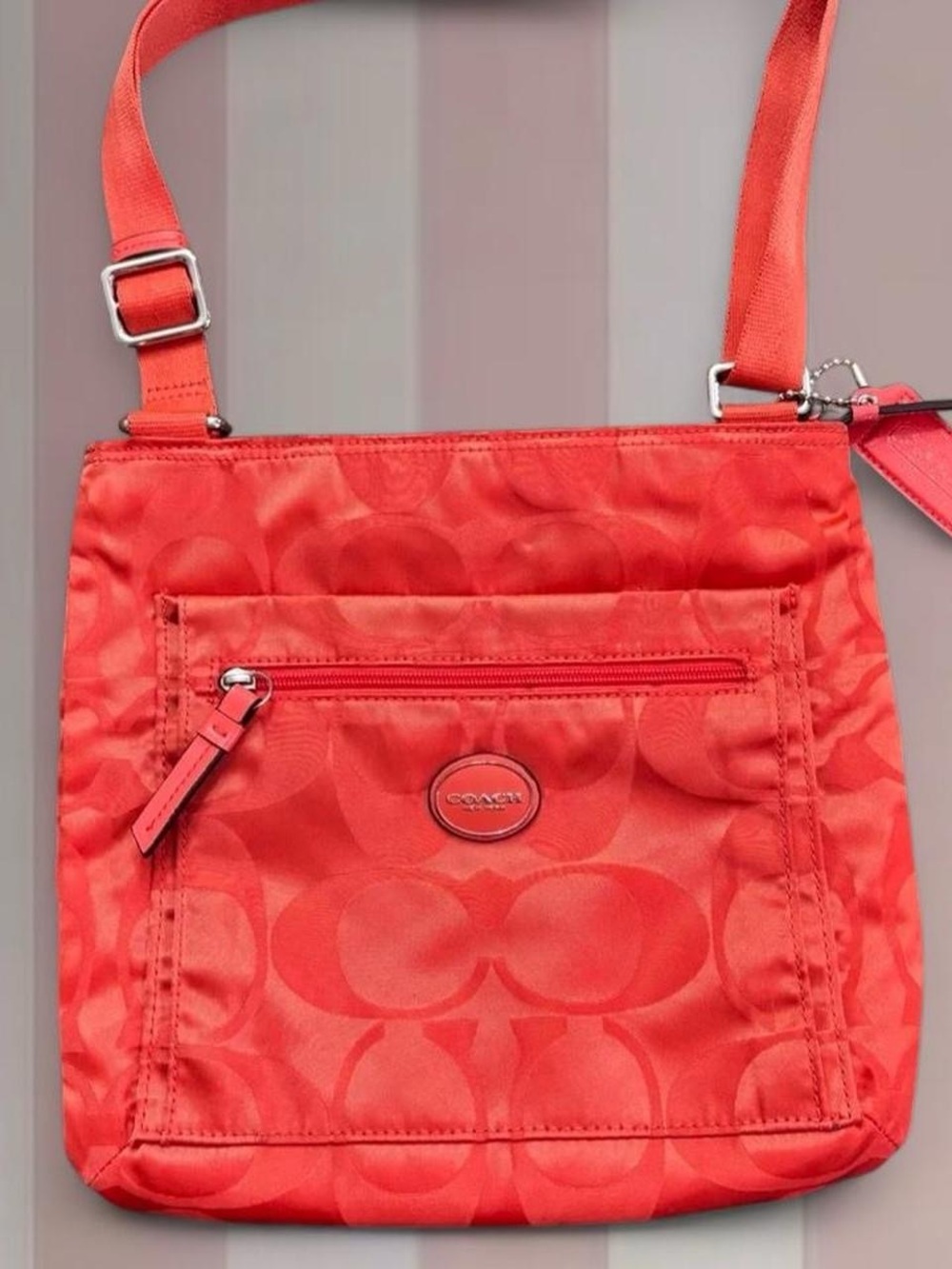 Coach Red Nylon File Crossbody Bag
In great used condition!